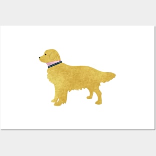 Preppy Golden Retriever Posters and Art